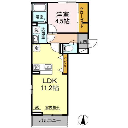 D-room　KUBOTA IIの間取り