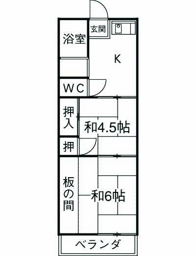 豊田市御幸本町のアパートの間取り