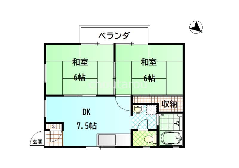 川越市旭町のアパートの間取り