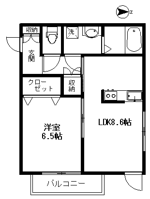 世田谷区上北沢のマンションの間取り