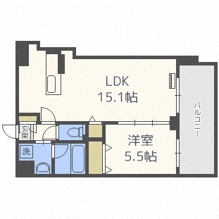 マストライフ南４条の間取り