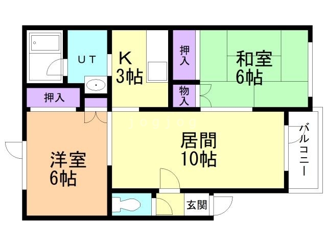 札幌市西区八軒二条東のアパートの間取り