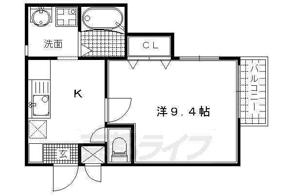 京都市伏見区深草藪之内町のアパートの間取り