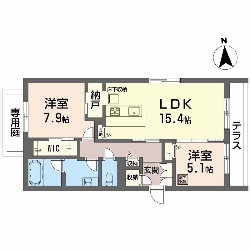 高知市秦南町のマンションの間取り