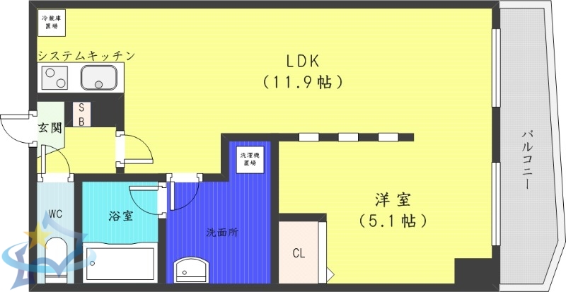 札幌市中央区北一条東のマンションの間取り