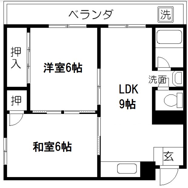 京都市上京区四番町のマンションの間取り