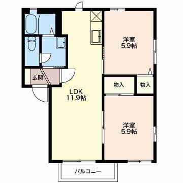 カトルセブン　A　Sの間取り