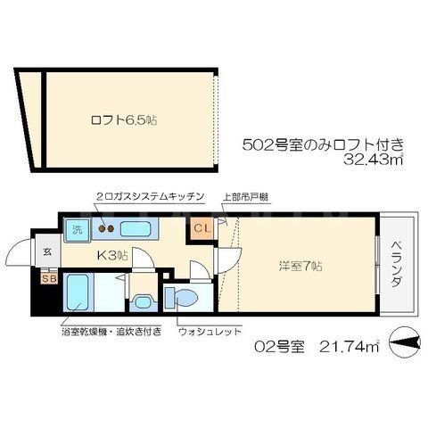 京都市右京区西院乾町のマンションの間取り