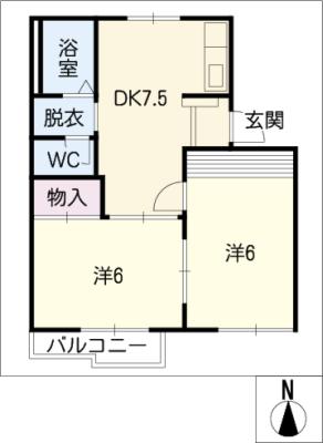 ダブル　クルー　Ａの間取り