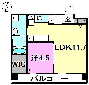 松山市高砂町のマンションの間取り