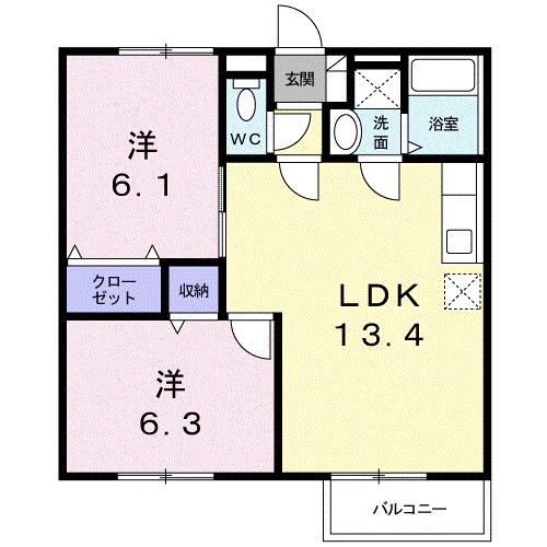 チェリーブロッサムＡの間取り