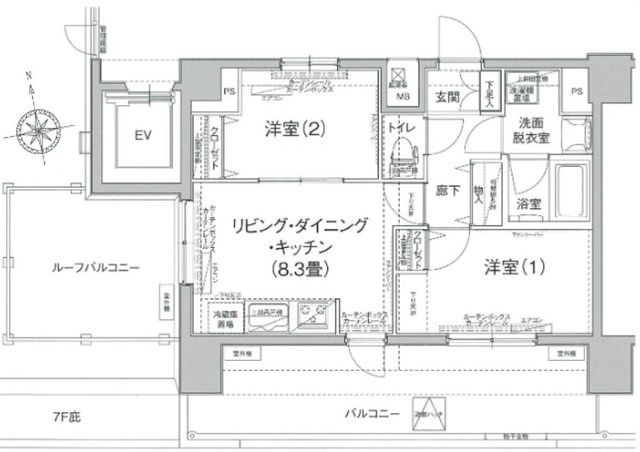 荒川区東日暮里のマンションの間取り