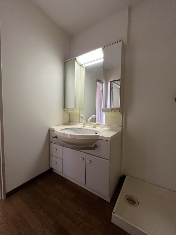 洗面設備　スペースが確保できる洗面所です