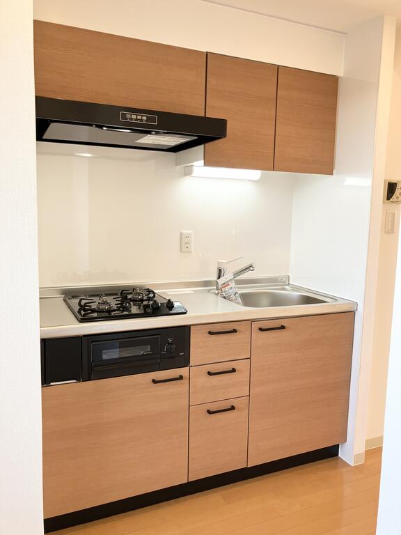 キッチン　２口ガスコンロのシステムキッチン