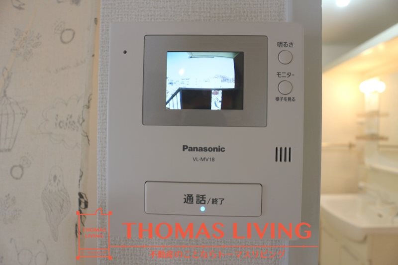 セキュリティ　来客者が確認できるモニター付きインターホン