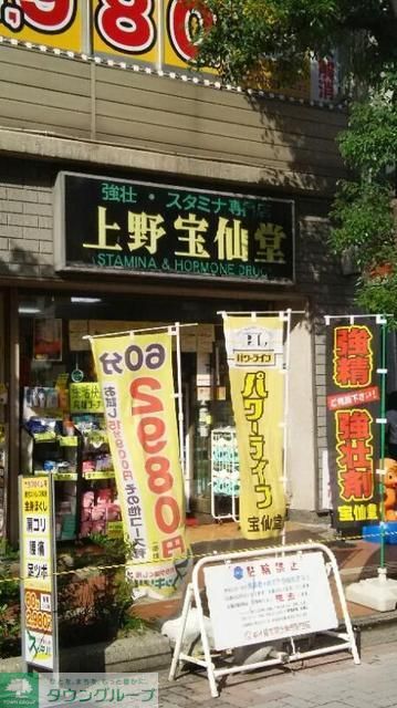 ドラックストア　上野宝仙堂（ドラッグストア）まで304m