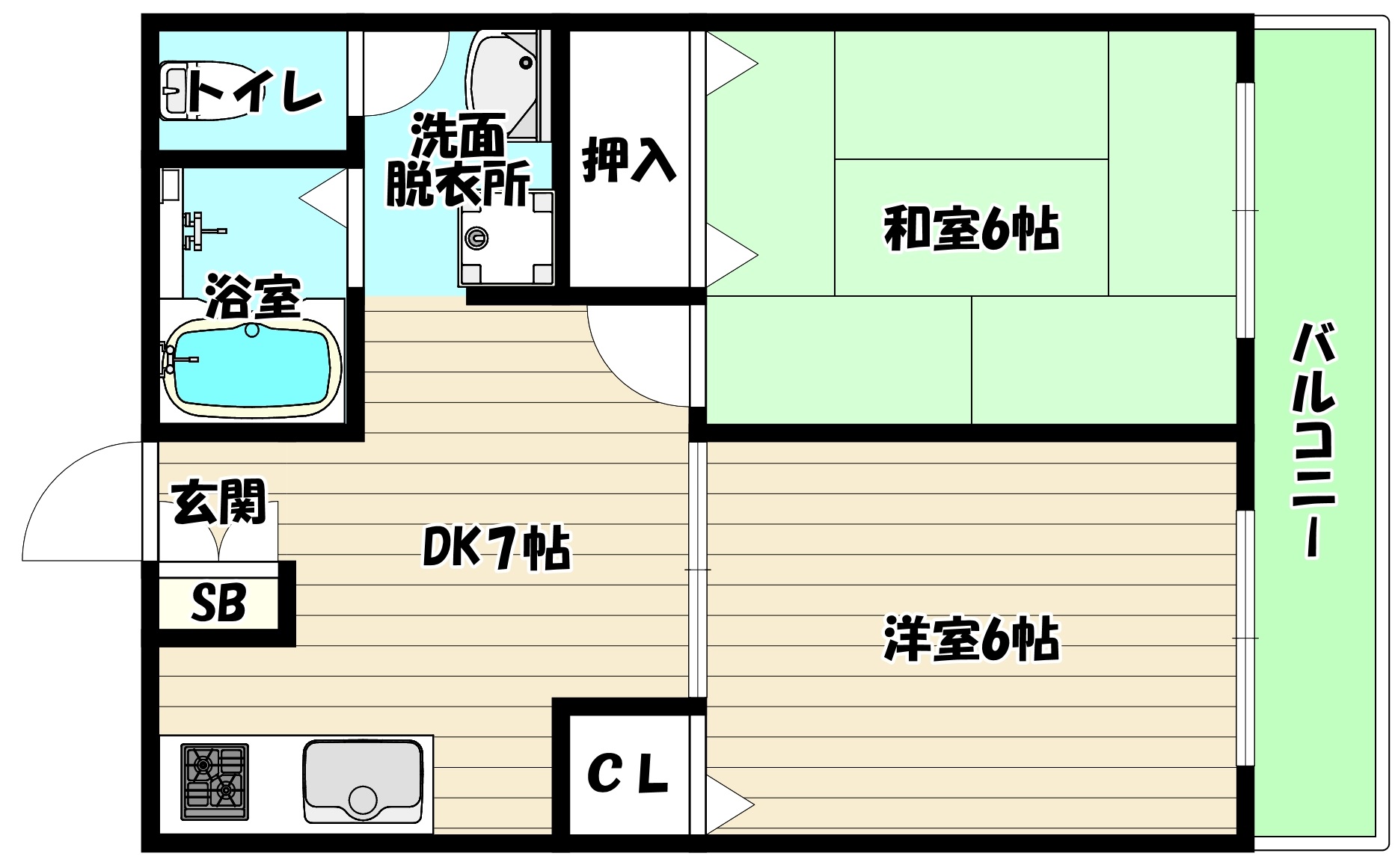 阪急京都線 淡路駅 徒歩8分 5階建 築40年の間取り写真