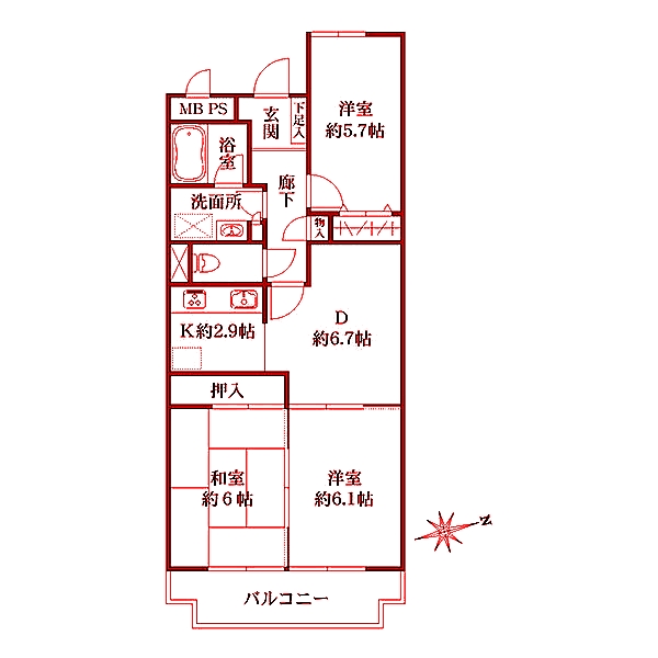 藤和シティコープ東寺尾の間取り写真