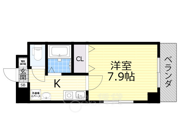 阪急宝塚線 服部天神駅 徒歩5分 7階建 築28年の間取り写真