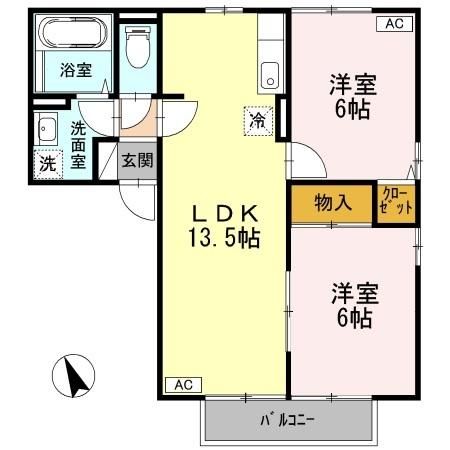 ロワール福原 C棟の間取り写真