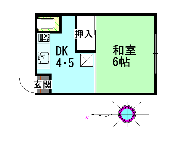 足立区千住中居町のアパートの間取り