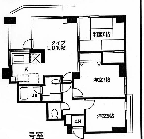 川崎市高津区末長のマンションの間取り