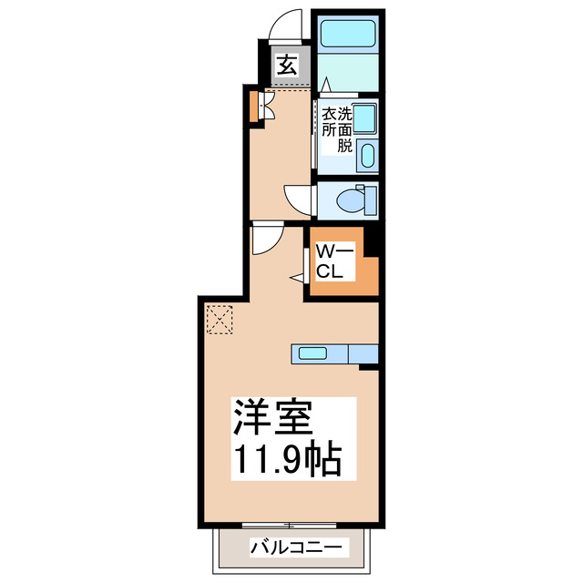 熊本県熊本市中央区国府４（アパート）の賃貸物件の間取り