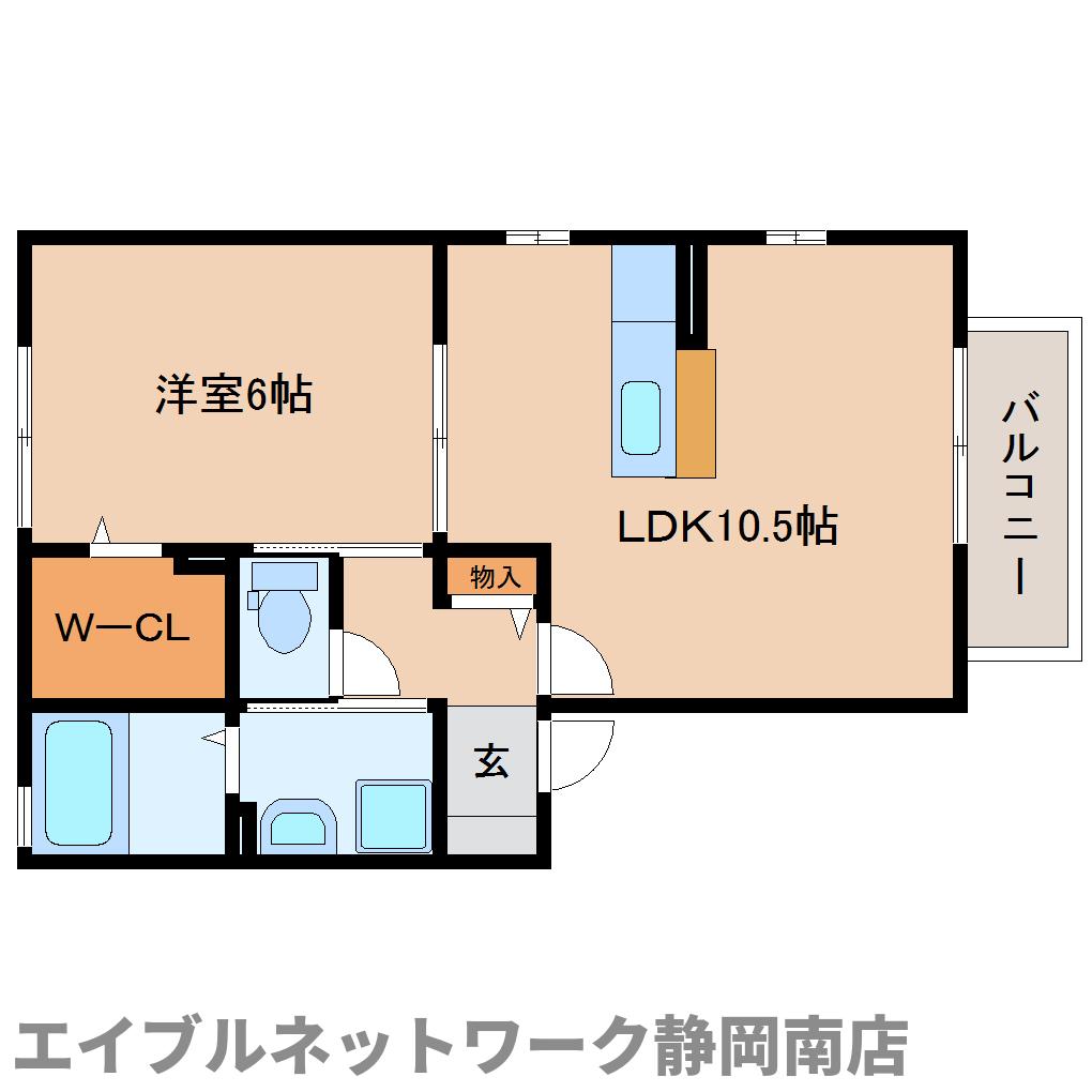 焼津市東小川のアパートの間取り