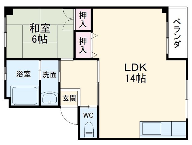 京都市右京区梅津北川町のマンションの間取り