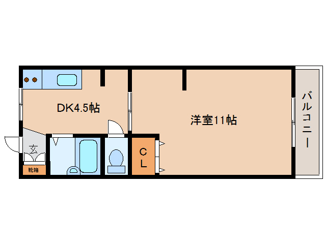 生駒市西旭ケ丘のマンションの間取り