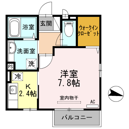 大津市和邇中浜のアパートの間取り