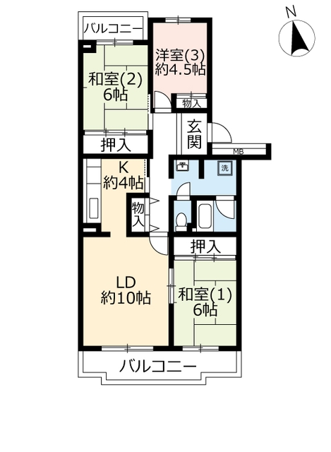 ＵＲかわつるグリーンタウン新鶴の間取り