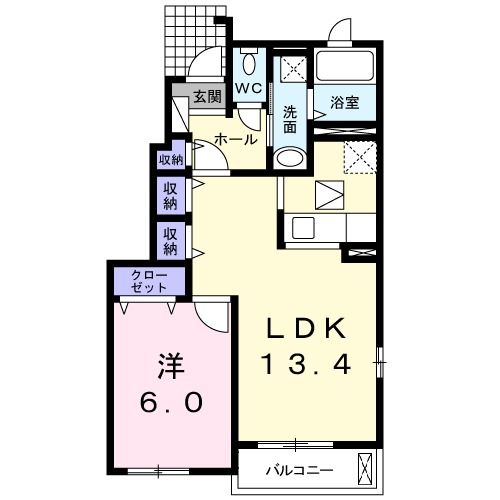 足利市利保町のアパートの間取り