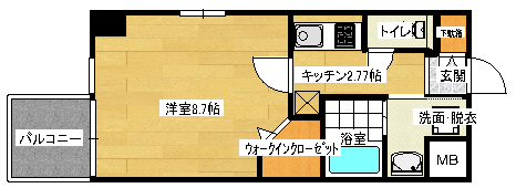 広島市南区松川町のマンションの間取り