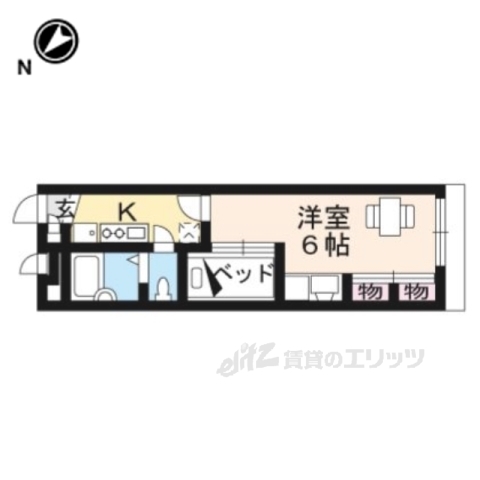 大津市衣川のアパートの間取り