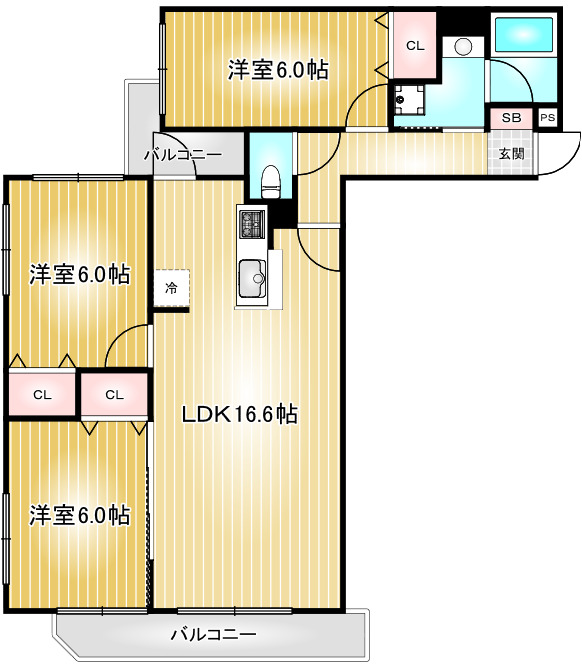 名古屋市東区泉のマンションの間取り