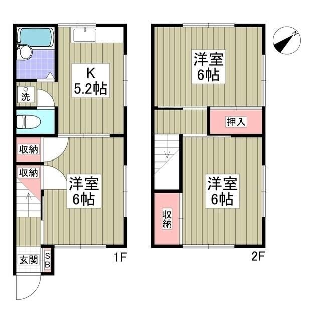 松戸市稔台のアパートの間取り