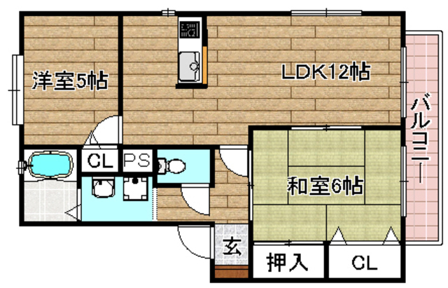 高槻市西真上のアパートの間取り