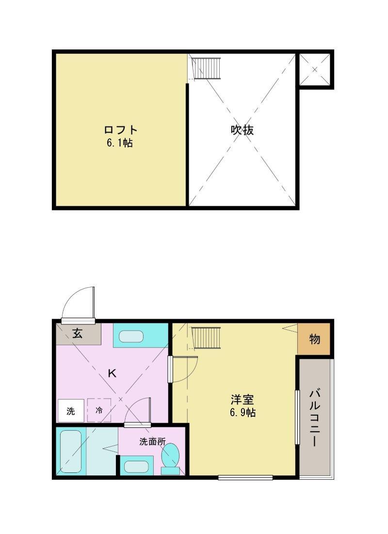 仙台市太白区中田のアパートの間取り