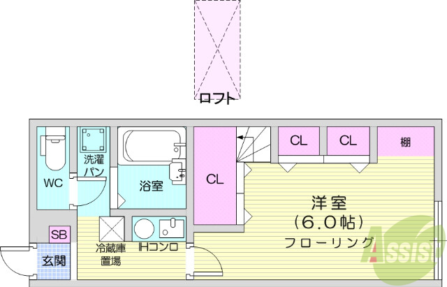 仙台市青葉区愛子東のアパートの間取り