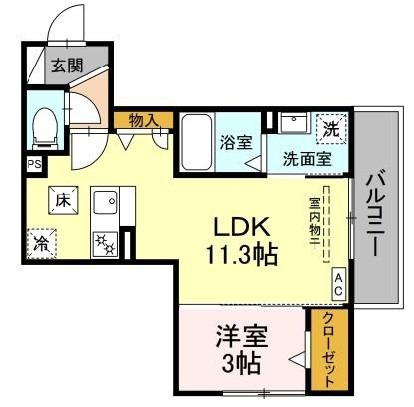 浜松市中央区元目町のアパートの間取り