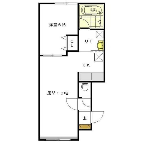 旭川市緑が丘東四条のアパートの間取り