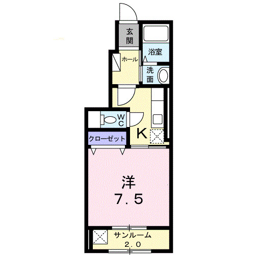 富山市長江のアパートの間取り