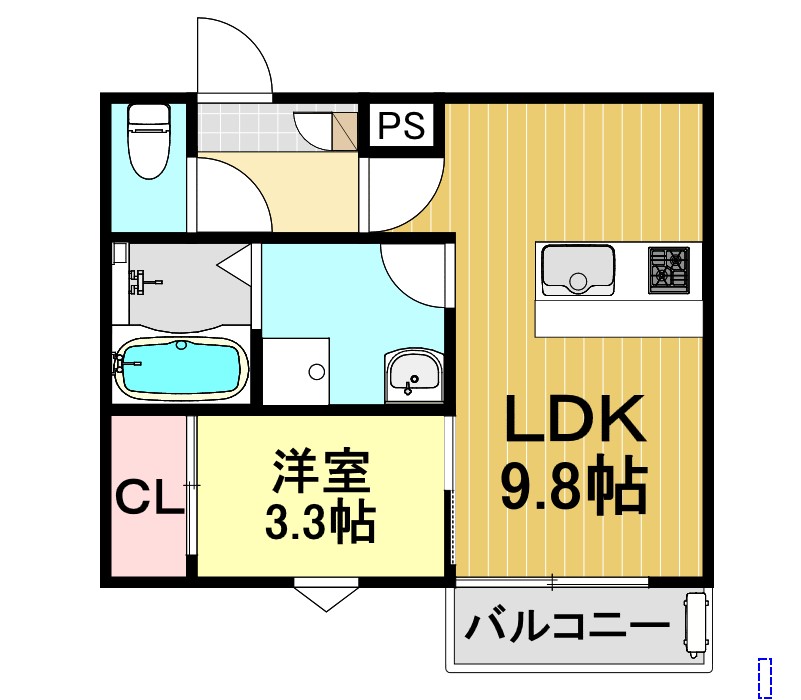 津島市西柳原町のアパートの間取り