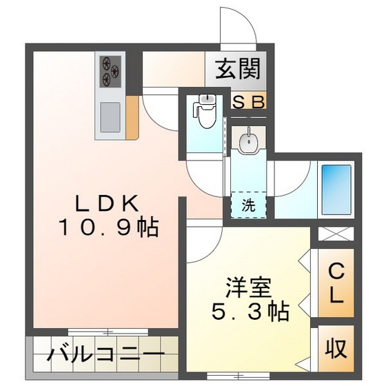 シャーメゾン　栄町の間取り