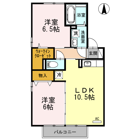 砺波市鍋島のアパートの間取り