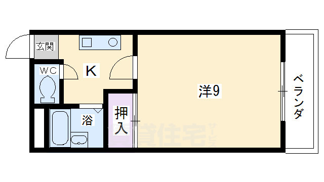 京都市上京区弁財天町のマンションの間取り