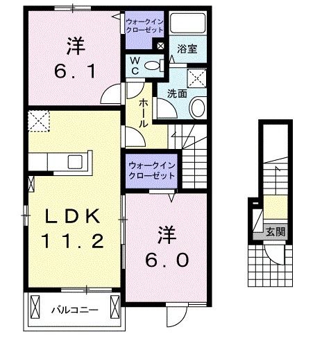 二本松市油井のアパートの間取り