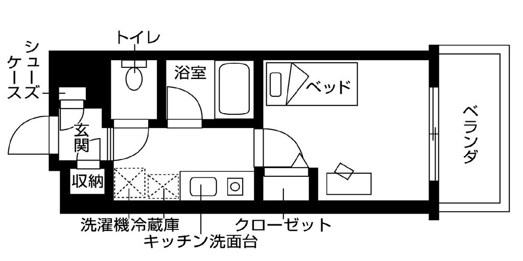 東大阪市西上小阪のマンションの間取り