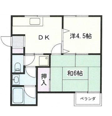 明石市朝霧東町のアパートの間取り